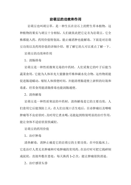 岩葫豆的功效和作用