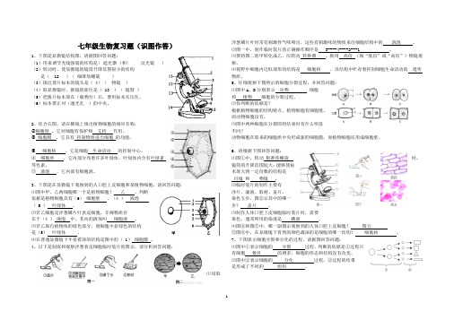 2014七年级上生物识图作答 - 副本