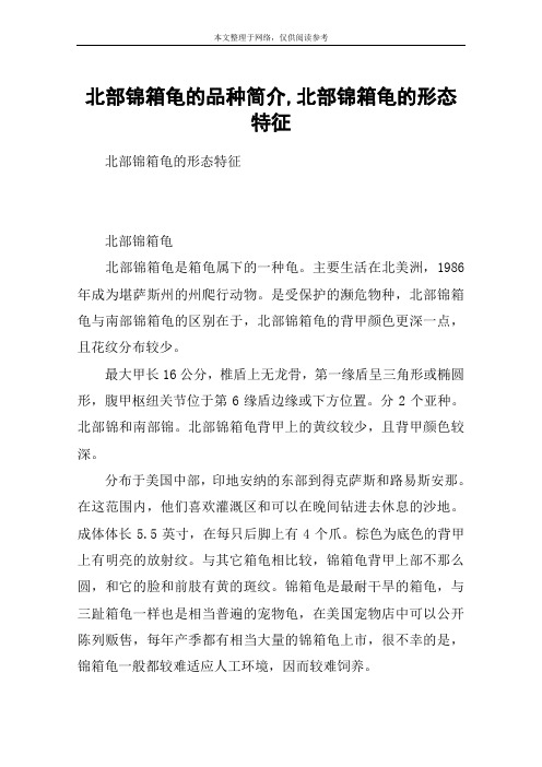 北部锦箱龟的品种简介,北部锦箱龟的形态特征