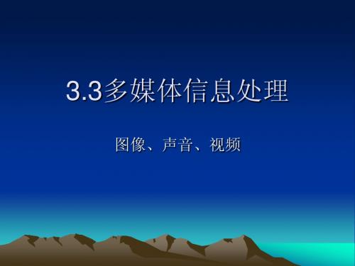 3.3多媒体信息处理(图像声音视频)