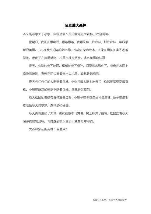 小学二年级想象作文：我走进大森林