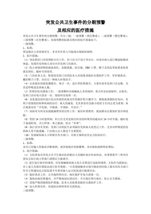 突发公共卫生事件的分期预警