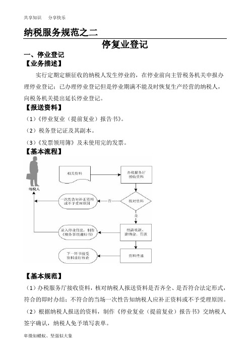 (地税版)纳税服务规范之税务登记二