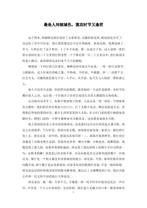 最是人间倾城色,莲花时节又逢君