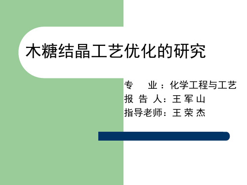 木糖结晶工艺优化的研究
