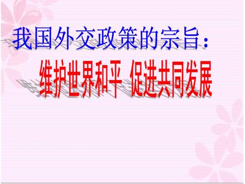 我国外交政策的宗旨：维护世界和平促进共同发展