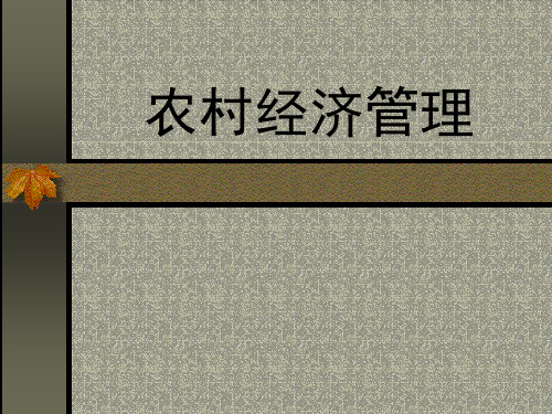 农村经济管理(PPT47页)