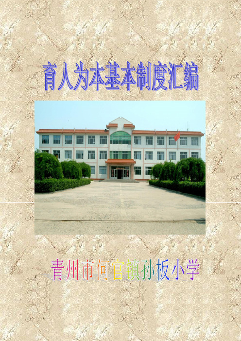 孙板小学育人制度汇编