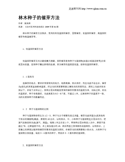 林木种子的催芽方法