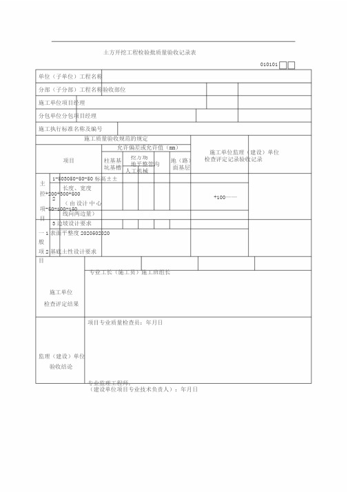 检验批质量验收记录表