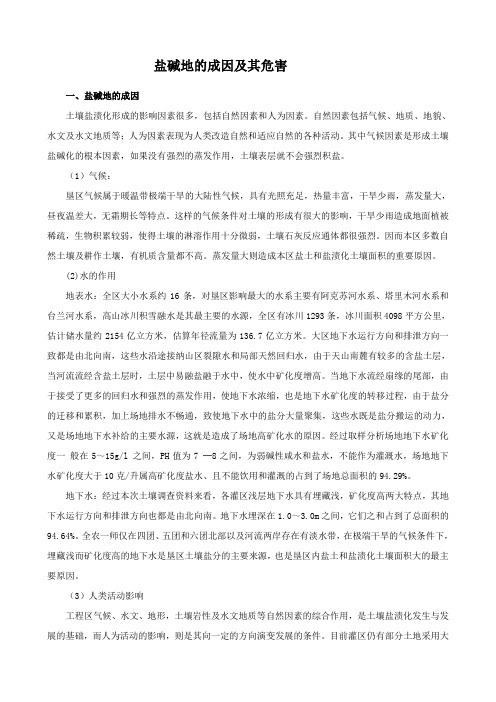 盐碱地的成因及其危害