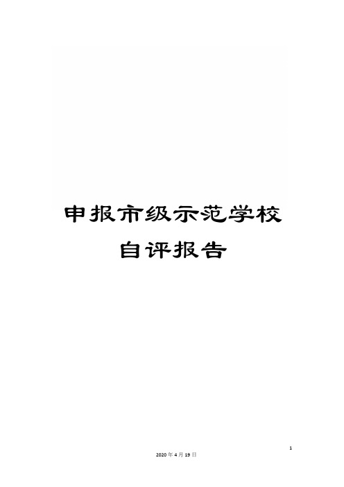 申报市级示范学校自评报告