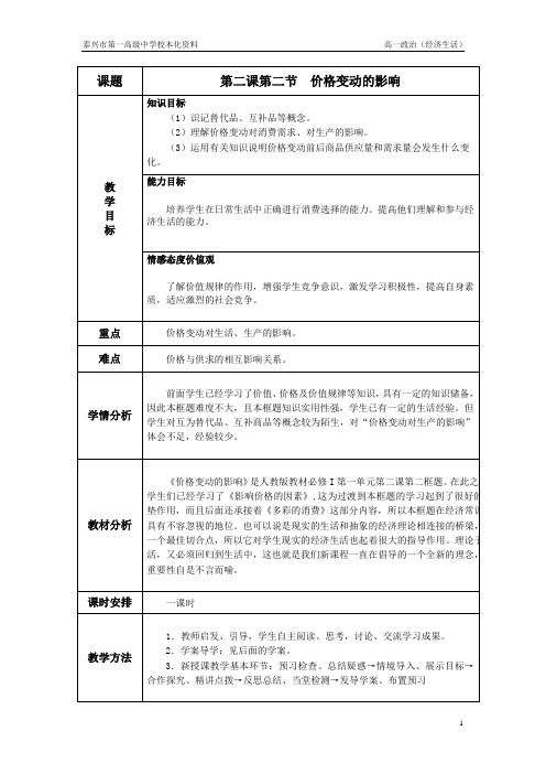 2.2 价格变动的影响