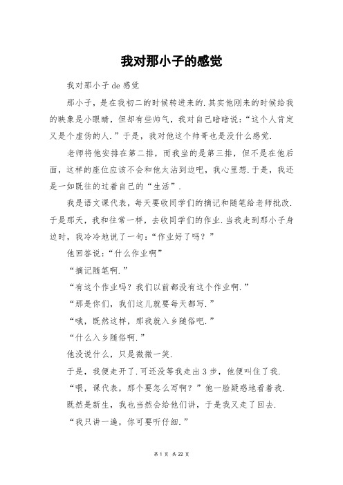 我对那小子的感觉_高三作文