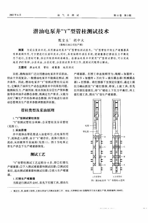 潜油电泵井“Y”型管柱测试技术