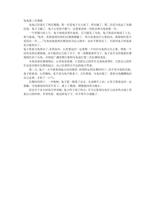 龟兔第三次赛跑