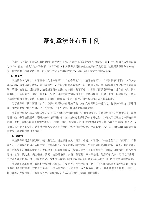篆刻章法分布五十例