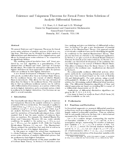 We present Existence and Uniqueness Theorems for formal