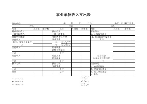 公司企业事业单位收入支出表