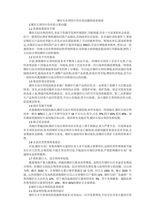 煤矸石利用存在的问题和与发展前景