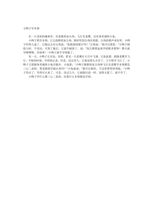 小鸭子学本领