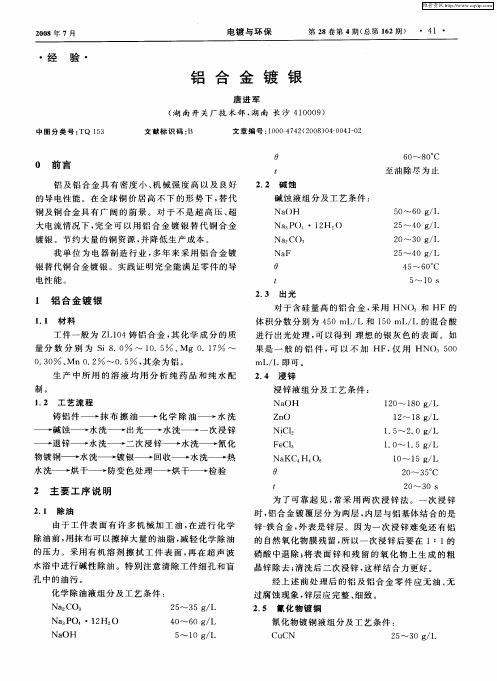 铝合金镀银
