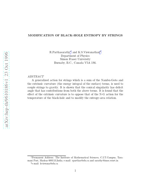 Modification of black-hole entropy by strings