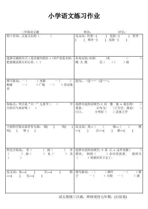 小学二年级语文精题选做系列II (67)