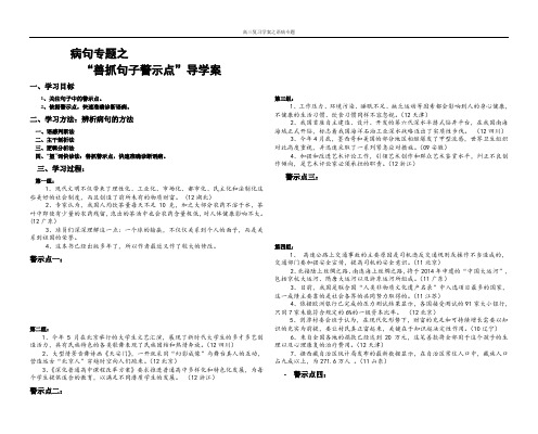 病句十大警示点 学案