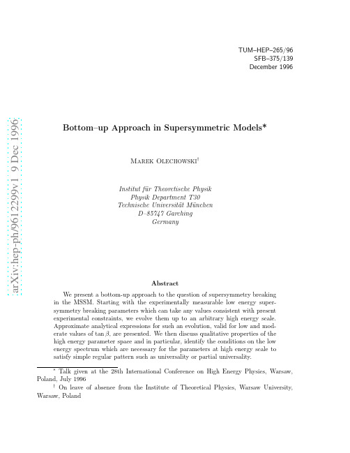Bottom-up Approach in Supersymmetric Models