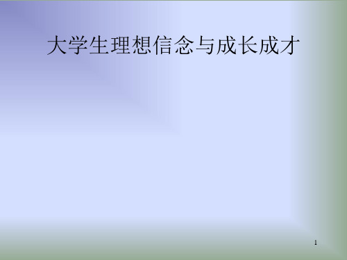 大学生理想信念与成长成才主题班会
