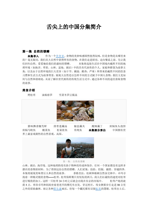 舌尖上的中国分集简介