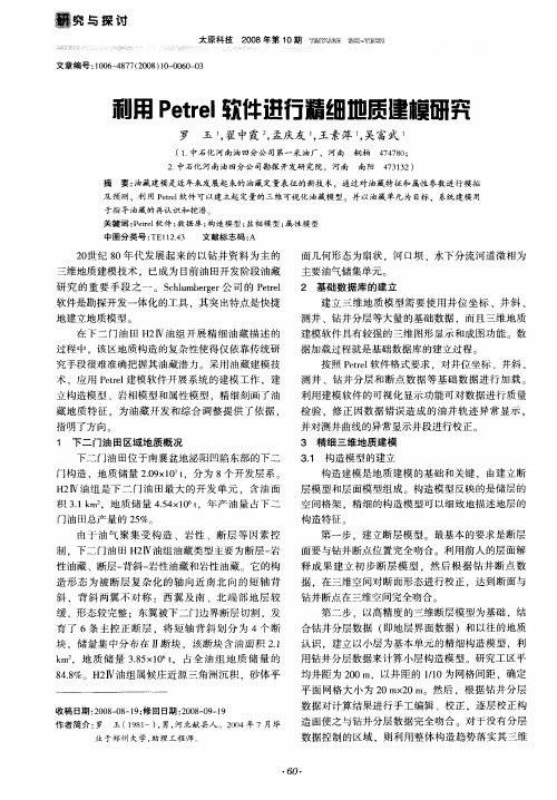 利用Petrel软件进行精细地质建模研究