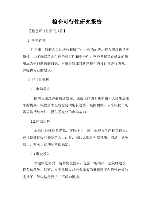 粮仓可行性研究报告