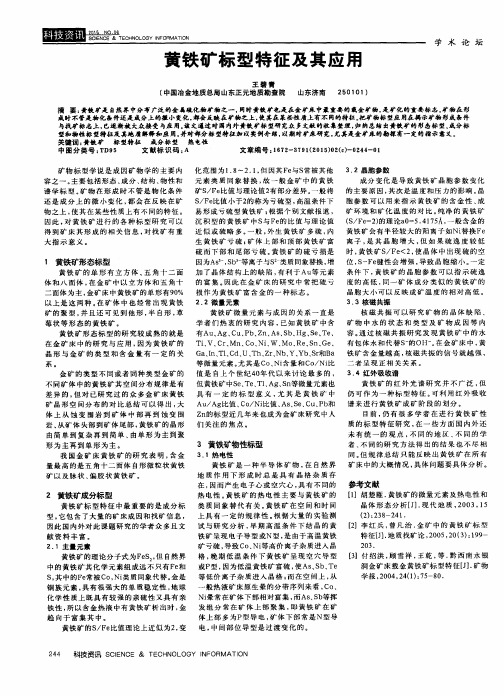 黄铁矿标型特征及其应用