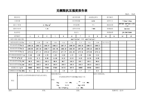 水泥稳定材料无侧限抗压检测报告