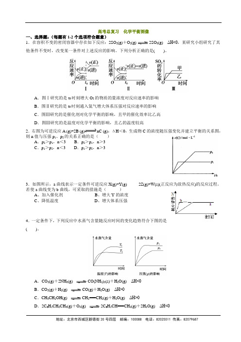高中化学 高考总复习  化学平衡图像 习题解析
