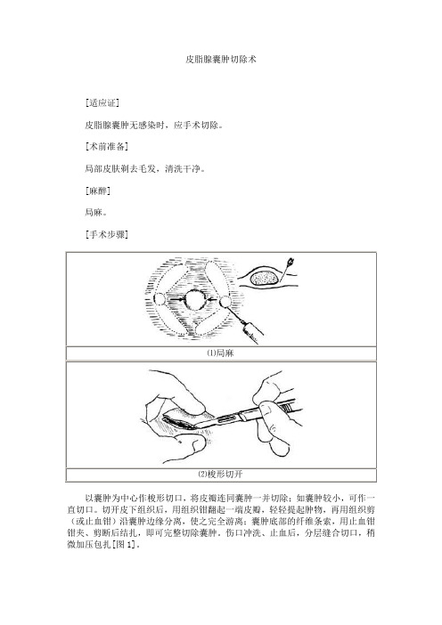 皮脂腺囊肿切除术图谱