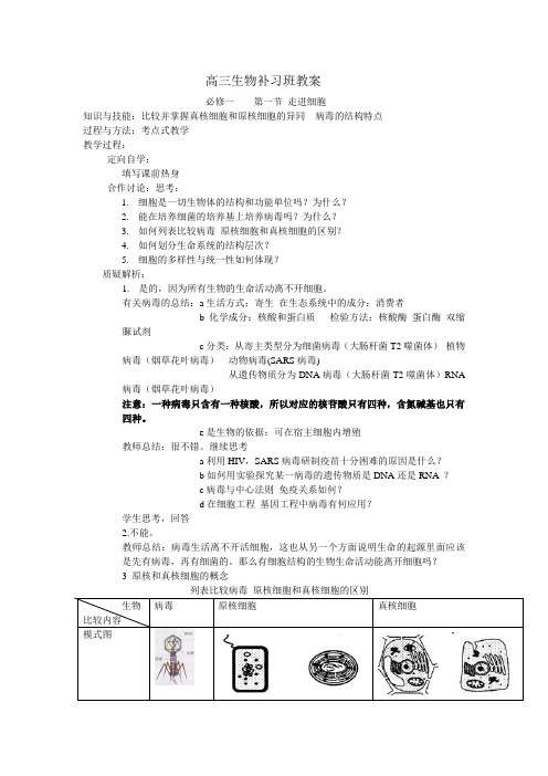高三生物补习班教案1