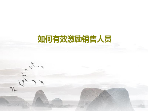 如何有效激励销售人员25页PPT