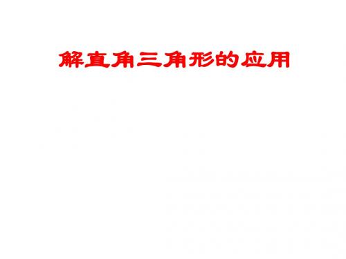 解直角三角形的应用[下学期]--浙教版(新2019)