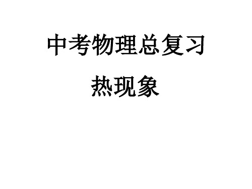 中考物理总复习 热现象.ppt