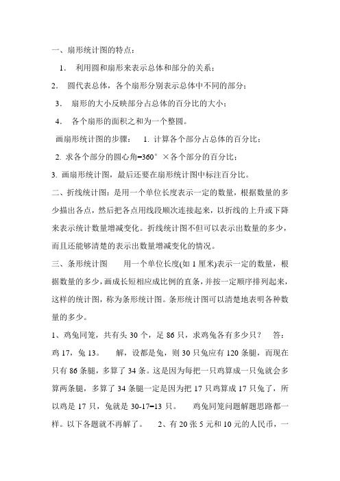 扇形统计图的特点
