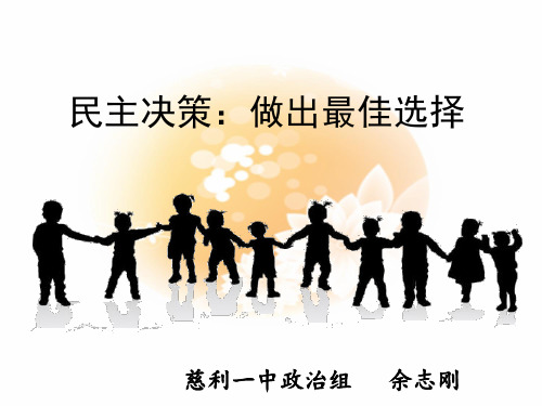 人教版高中政治必修二2.2民主决策：做出最佳选择