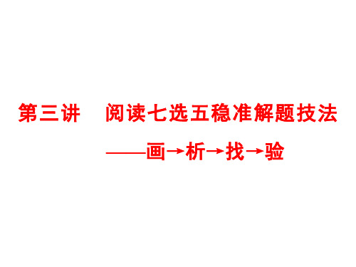 第三讲 阅读七选五稳准解题技法——画→析→找→验