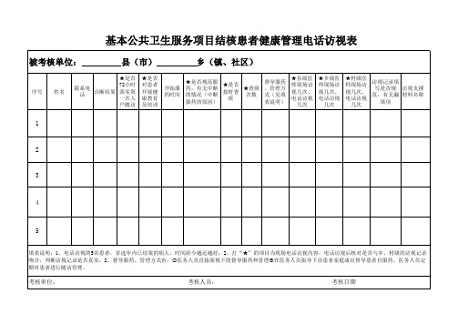 基本公共卫生服务项目结核病患者健康管理