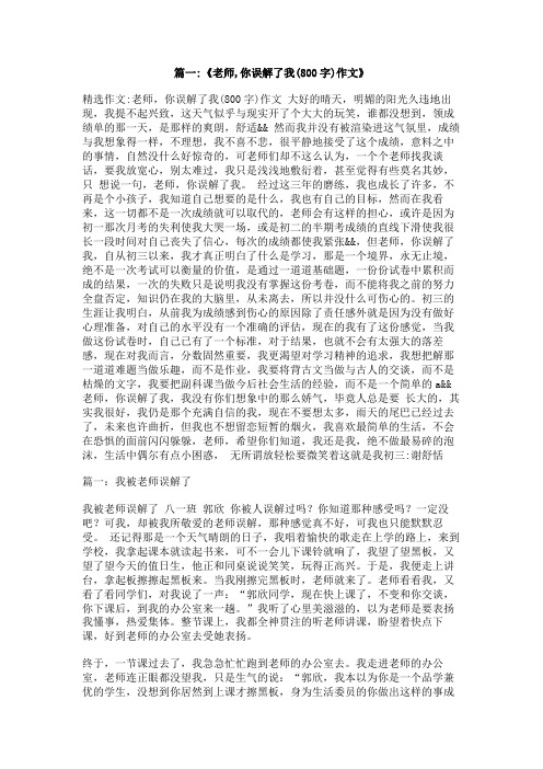 我被老师误解了作文800