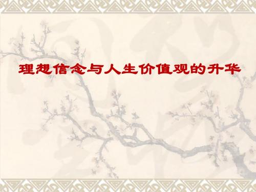 理想信念及人生价值观升华