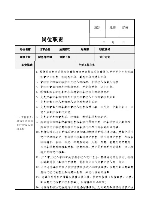 日审会计岗位职责