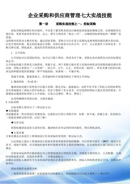 3496-企业采购与供应商管理七大实战技能